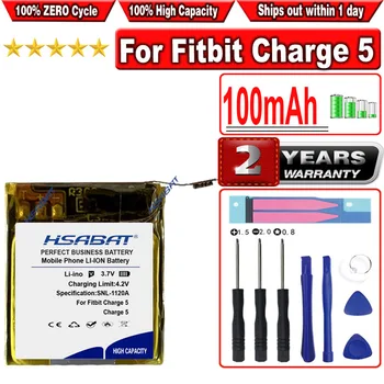 HSABAT Batería de 100mAh para Fitbit Charge 5 Charge5 Inteligente Reloj de Deporte