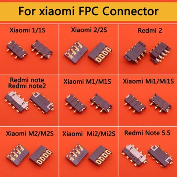 2pcs Para Xiaomi 1/1/2/2S/Mi1/MIiS/M1/M1/Mi2/Mi2S/M2/M2S/Redmi 2/Nota 2 5.5 Batería FPC Conector de Clip de Contacto En la Placa base