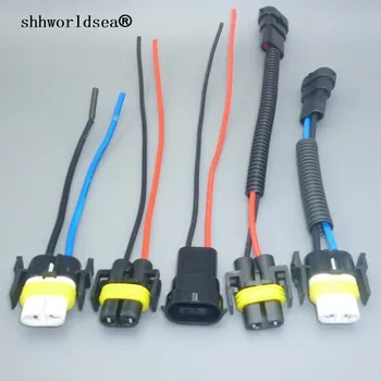 shhworldsea 1PCS H8 H9 H11 Arnés de Cableado del Zócalo del Coche Conector del Cable de la Clavija del Cable Adaptador para HID, LED Foglight Cabeza de la Lámpara de Luz