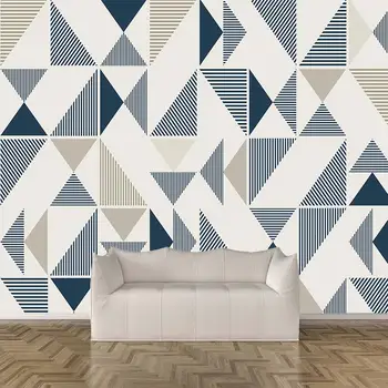 Moderno simple diamante cubo en tres dimensiones de la geometría 3D de la sala de estar dormitorio personalizado auto-adhesivo de papel tapiz mural