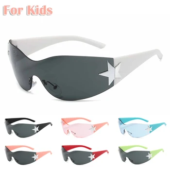 Los niños de Lujo Punk de los Deportes de Montura de las Gafas de sol UV400 Niños Niñas Y2K Estrellas Gafas de Sol Tonos Gafas de Moda, Gafas para Niños