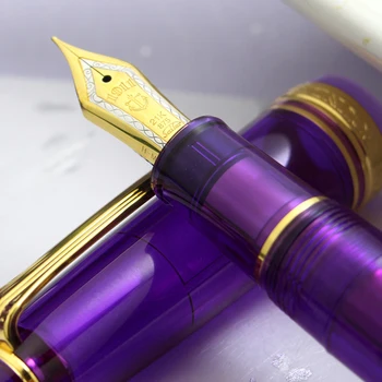Marinero Pluma Fuente Orignal de Lavanda Edition Purple 21K de Oro de Dos tonos de Punta Mejor Regalo 11-8227 Tinta de la Pluma de Papelería, Bolígrafos para escribir