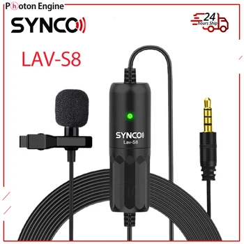 SYNCO LAV-S8 Micrófono de Solapa Profesional de 3,5 mm TRRS/TRS con Cable de Audio de Condensador Lavalier Microfone Mic VS BOYA BY-M1 Superior de Regalo