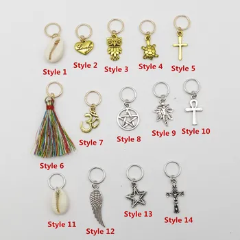 5Pcs/Pack de 14 diferentes estilos encantos de pelo de la trenza de pavor dreadlock perlas clips puños anillos de la Joyería accesorios dreadlock