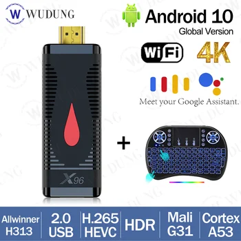 X96S 400 TV Stick Global de la Versión de Android de 10 Smart TV Box Allwinner H313 DDR3 2GB 16GB X96 S400 TV Dongle 4K 2.4 G Wifi PK X96 MAX