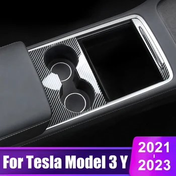 Para Tesla Model 3 Y 2021 2022 2023 2024 ABS de Fibra de Carbono Coche Central de la Cubierta del Panel de Control Anti-Arañazos de la etiqueta Engomada Accesorios decorativos
