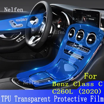 Para Mercedes Benz C C180 C200 Clase GLC 200 260 W203 W204 W205 Anti-Stratch Pegatina Transparente TPU Coche de la Película Protectora