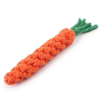 1 PC Zanahoria Perro de Juguete de Algodón Trenzado de Zanahoria en Forma de Cuerda Cachorro Juguetes para Masticar Perro Teath Limpieza de Entrenamiento al aire libre Juguetes de 20 cm