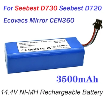 14,4 V 3500mAh Batería Recargable NI-MH Para Seebest D730 Seebest D720 Ecovacs Espejo CEN360 Robot Aspiradora Partes