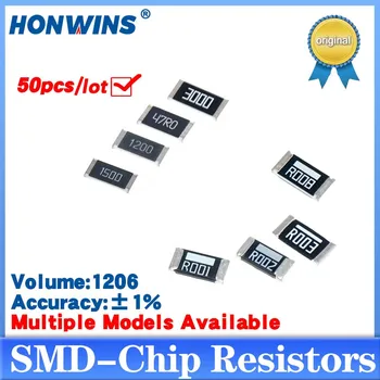 50Pcs 1206 1% Resistor SMD 0R ~ 10M 1/2W 0ohm 1 10 100 150 220 330 ohm 1K 2.2 K 10K 100K 0R 1R 10R 100R 150R 220R 330R