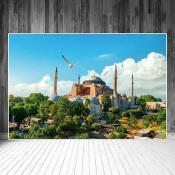 Sophia, La Mezquita De Turquía Histórico Como Telón De Fondo La Fotografía De La Fiesta De Navidad Decorados Estambul Paisaje Signo De Fondos De Fotografías Props