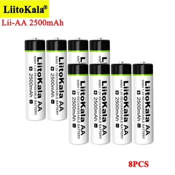 8pcs Liitokala 1.2 V AA2500mAh Batería Recargable Ni-MH para la Temperatura de Armas de Control Remoto del Ratón de Juguete Ventilador Eléctrico de Baterías