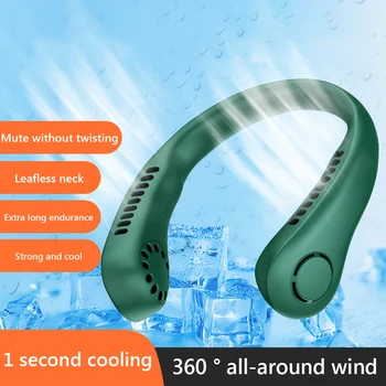 Caliente Venta de enfriadores de Cuello Neckband Fan de 1800mAh 5-Engranaje de Verano Aire Acondicionado Portátil USB de Enfriamiento de la Mano del Ventilador Ventilador sin bisturí Fans