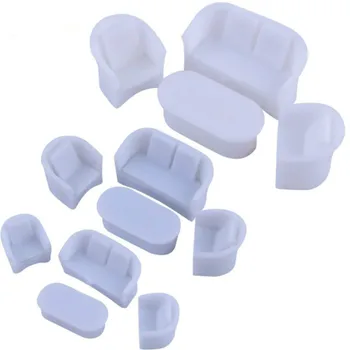 5sets/lot 1/75 1/100 a 1/150 de la Arquitectura de Plástico Escala Ho N Z Blanco Modelo de Sofá Para la Construcción de Kits de modelos de Juguete
