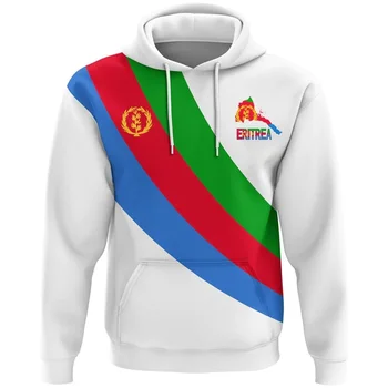 2023 Hombres Sudadera con capucha de la Región de África el Otoño y el Invierno Ropa Nueva de los Hombres Casual Suelto con Capucha Suéter de Impresión Eritrea Bandera Sudadera con capucha