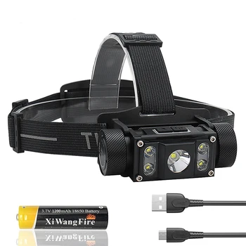 XP-G2-proyector de LED Recargable Linterna Linterna 1200 Lumen 6 Modos de la prenda Impermeable IP68 L2 Lámpara de Cabeza para Correr al aire libre para Acampar