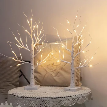 24 Leds de Árbol de Abedul de la Luz Brillante de la Rama de la Luz de la Noche la Luz del LED Conveniente para el Hogar Dormitorio Fiesta de la Boda Decoración de la Navidad