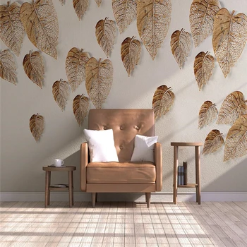 beibehang minimalista Moderno 3d hojas de oro Nórdico de pared personalizados de gran mural de papel pintado papel de parede para quarto