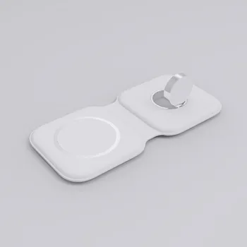 15W Plegable Magnético Macsafe Duo Qi Cargador Inalámbrico Para el iPhone 12 13 Apple Watch Airpods Macsafe Mag Rápido Seguro Estación de Carga