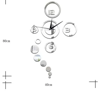 NUEVO círculo de relojes de cuarzo relojes 3D acrílico café silencio reloj de pared de la etiqueta engomada del espejo de BRICOLAJE relojes de café vivir decoración de la habitación