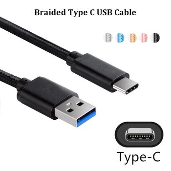 Trenzado de Tipo C Cable USB Para Samsung S10 S20 Plus de Sony L3 L4 XZ3 XZ4 XZ5 Google Pixel 2XL 3 3a 4 XL OPPO 0,25 m 1m 2m 3m Cable
