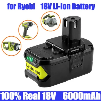 Nuevo Para Ryobi 18V de 6000mAh batería de Li-Ion Batería Para Ryobi Caliente P108 RB18L40 Batería Recargable Batería de la Herramienta eléctrica Ryobi ONE