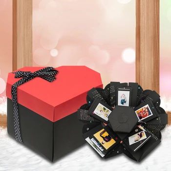 Corazón en forma de Sorpresa Explosión de la Caja de Regalo de Cumpleaños Día de san Valentín DIY Álbum de Fotos Creativas de la Caja de Regalo