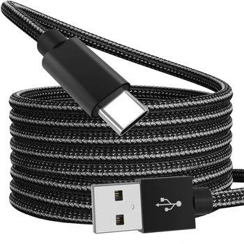 Largo 3M USB Cable de Carga Rápida de Nylon Trenzado de Tipo C Cargador Rápido de Cable para Samsung Galaxy S20 S10 S10E S9 S8 Además, Nota 20 10