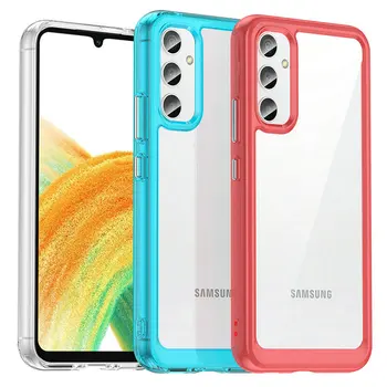 50pcs/lot Para Samsung Galaxy A34 5G Anti-Knock Híbrido de TPU+de la PC de Acrílico de la Armadura Duro Caso Para Samsung Galaxy A24 4G