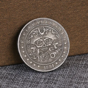 RÉPLICA 1PC 1881 Errante Cráneo Capitán de Monedas de Monedas Conmemorativas de la Decoración de las Monedas de Morgan Hobo