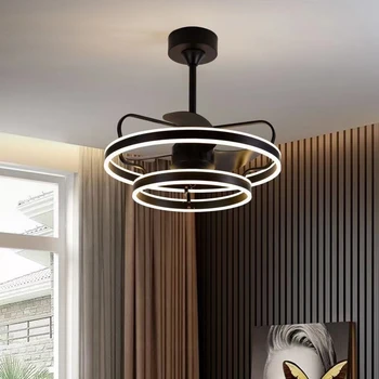 TEMAR Nórdicos y Ventilador de Techo, Luces de Moderno Diseño Creativo LED de 3 Colores de la Lámpara de Control Remoto para el Hogar Decoración de la Sala de estar Dormitorio