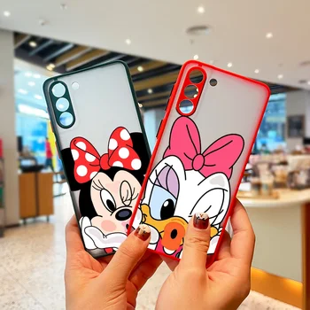 Mickey Minnie Mouse Para Samsung Galaxy S21 S22 S20 FE S10 E S8 S9 Ultra Plus Lite Mate Translúcido Caso de Teléfono Capa