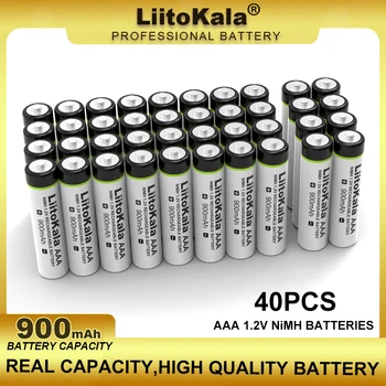 40 PÇS/LOTE LiitoKala AAA NiMH 1.2 V Bateria Recarregável 900mAh Apropriado Para Brinquedos, Ratos, Balanças Eletrônicas, Etc.