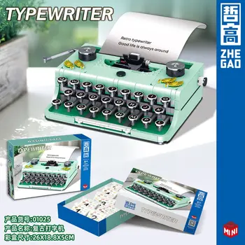 Clásica máquina de escribir Escritorio Decoración de Modelo de Bloques de Construcción Dones A los hombres y Mujeres de Estudiantes Móviles Multi conjunto de Botón de Juguetes