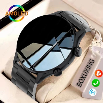 AMOLED Siempre Visualización Completa de la Pantalla Táctil de Llamada Bluetooth Smartwatch de los Hombres del Deporte de Fitness Reloj Impermeable Reloj Inteligente Para IOS Huawei