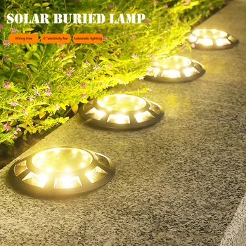 4pcs Tierra de Luz Impermeable LED Decorativa Vía de Luces del Paisaje Durable Fácil Instalación Solar 2V/100mAh para el Jardín de Casa
