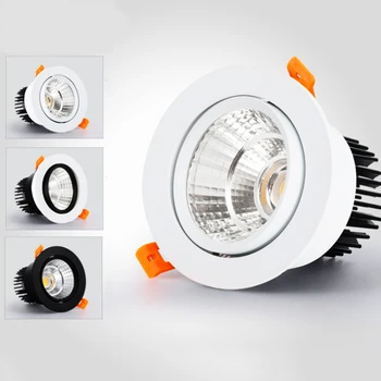 Regulable Empotrado COB LED Downlights 5W/7W/9W/12W/15W/18W LED del Punto del Techo de Luces AC110-240V LED Lámparas de Techo Iluminación de Interiores
