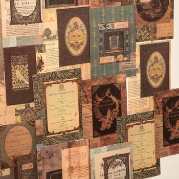 20 Hojas de Collage Vintage Material de Papel para Basura Diario de Scrapbooking Diario de Decoración de Fondo Retro Notas de Papelería