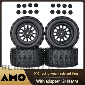 Los neumáticos de las Ruedas de 4 PIEZAS Reemplazables Adaptador de 12mm 14mm para 1/10 RC Modelo de Coche Monster Truck Retrofit Accesorios