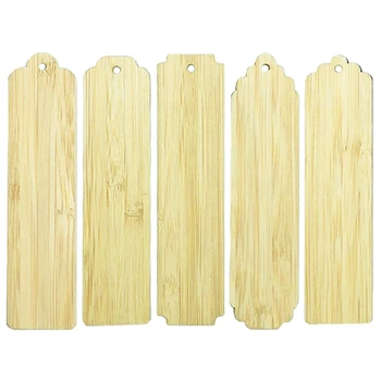 Pack de 10 Bambú en Blanco Marcadores Inacabado Etiquetas para los Creativos de Madera para Artesanías Libro de Marcas de BRICOLAJE Tallada Graffiti Paintin W3JD