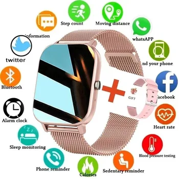 2023 Bluetooth Nuevo Contestar una Llamada Smart Watch Mujeres Hombres Total Marcación rápida de Fitness Tracker IP67 Impermeable Smartwatch