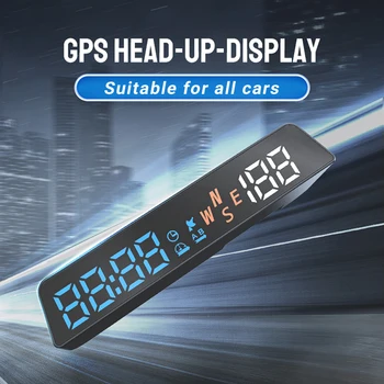 GPS HUD Auto Velocímetro Hasta la Cabeza del Coche de la Exhibición Digital Inteligente de Alarma de Recordatorio de Metro de la Fuente Grande de la Electrónica de los Accesorios