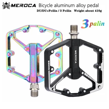 MEROCA Pedal de Bicicleta de Bicicleta de Montaña de Aleación de Aluminio 3perrin antideslizante ampliar ampliar Pedal de Bicicleta Plegable DU/Rodamiento de Piezas de Bicicleta