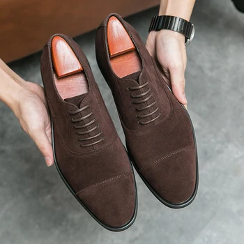 2023 Social para Hombres Zapatos de la Oficina de Oxford Vestido de Hombre de Negocios de Zapatos del Diseñador de Moda hechos a Mano de la Boda Formal Original de los Hombres Zapatos de Gamuza