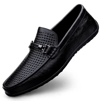 2023 Verano Hueco Mocasines, Los Zapatos De Los Hombres Masculinos Zapatos Del Barco Plano De Cuero Hombre, Mocasines Para Hombre Zapatos De Conducción De Calzado Casual De Deslizamiento En Pisos
