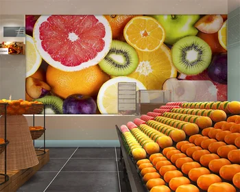 beibehang Personalizado fresco supermercado tienda de fruta de la espalda de frutas y verduras postre de leche tienda de té patrón de papel tapiz decorativo