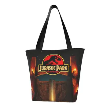 Lindo Clásico De La Película De Jurassic Park, Ir De Compras De La Bolsa De Reciclaje De Dinosaurios Comestibles Lienzo Shopper Bolsa De Hombro