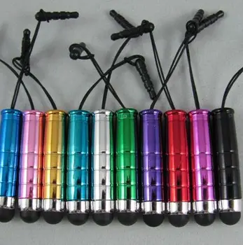Mini de Plástico lápiz Lápiz Lápiz Táctil Con 3.5 mm de Auriculares Para el iPhone iPad Samsung Tablet PC 11 Colores 1000pcs/lot DHL Buque Rápido