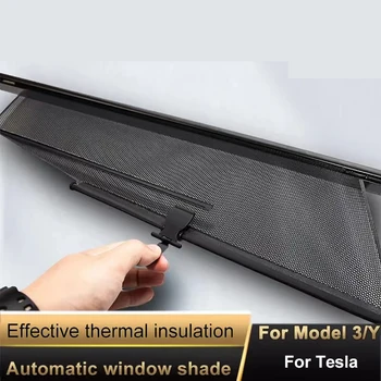 Coche capota para el Tesla Model 3 Y X S 2017-2022 Frente de la Ventana Lateral Personalizado con Parasol Tapa con Ventosa Parabrisas Trasero Accesorios