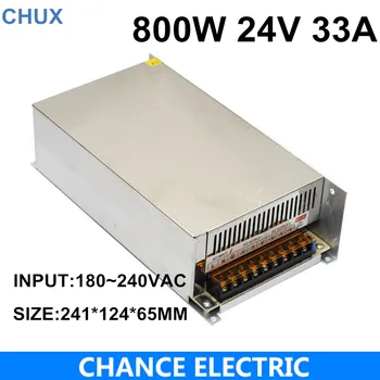 De alta potencia de conmutación fuente de alimentación de 800W 24V 33A de la conmutación de la fuente de alimentación de AC a DC para tira de LED de luz(S-800-24)